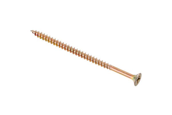 Универсальный саморез СТРОЙБАТ 4,5х80 желтый цинк, потай гол. 5шт. 243691