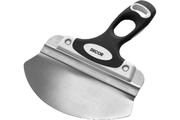 Шпатель полукруглый DECOR для ведра 200мм.нержавеющая сталь 2-хкомп. рукоять  317-8200