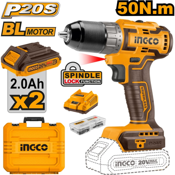 Аккумуляторная бесщеточная ударная дрель INGCO CIDLI20508 в Екатеринбурге