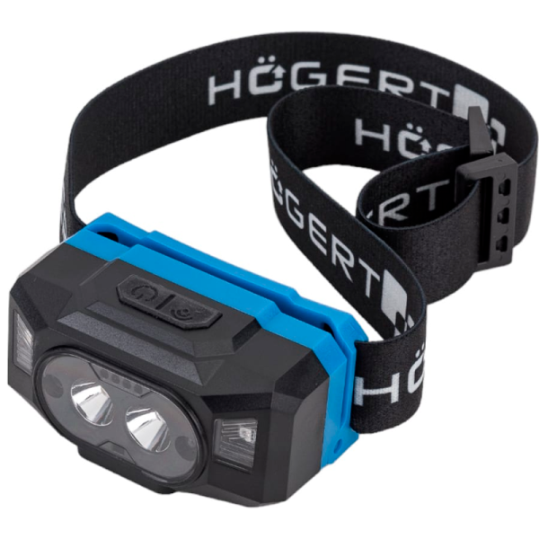 Налобный фонарь HOEGERT с датчиком движения и функцией Power Bank USB HT1E423