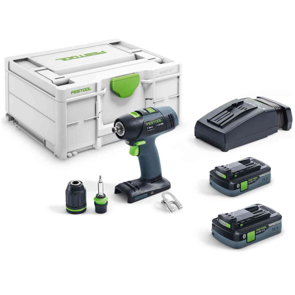 Аккумуляторная дрель-шуруповерт FESTOOL T 18+3 HPC 4,0 I-Plus-PROMO Edit с набором бит 577188 в Екатеринбурге