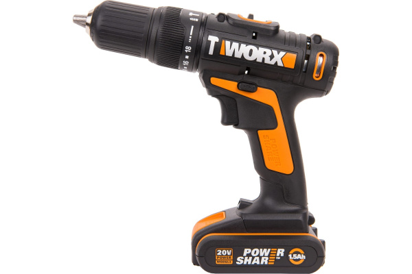 Дрель-шуруповерт ударная аккумуляторная WORX WX371.3, 20В, 40Нм, 1.5Ач x1, кейс в Екатеринбурге