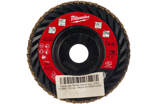 Лепестковый диск Milwaukee 125мм CERA TURBO P40 4932472231