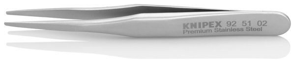 Минипинцет KNIPEX прецизионный, нержавеющая сталь, 70 мм, гладкие прямые игловидные губки, ширина наконечников: 0.18 мм KN-925102