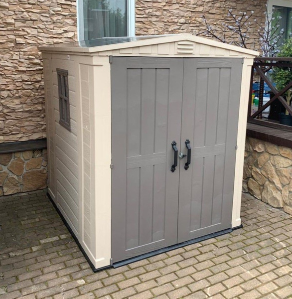 Блок хозяйственный из ПВХ "Keter" Фактор 6х6 бежевый 178x195,5x208см 80кг  17197898 в Екатеринбурге