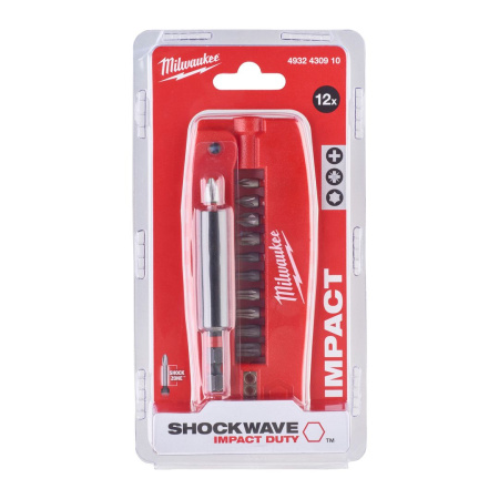 Набор бит Milwaukee SHOCKWAVE "Крокодил №2" (12шт) (дисплей 10шт)