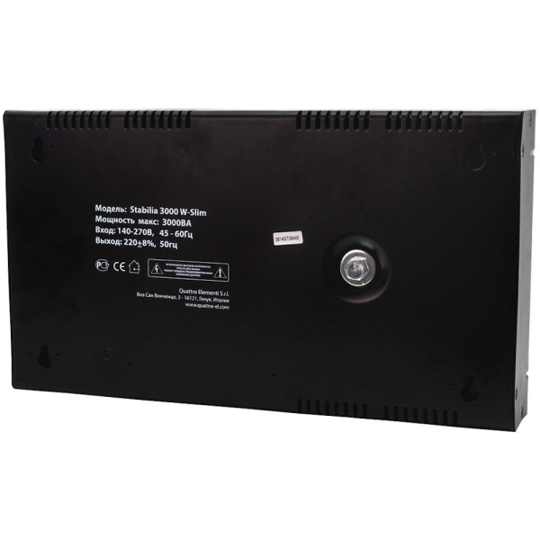 Стабилизатор напряжения Quattro Elementi Stabilia 3000W-Slim (3000 BA, 140-270 B, 8.4кг) настенный  640-537 в Екатеринбурге