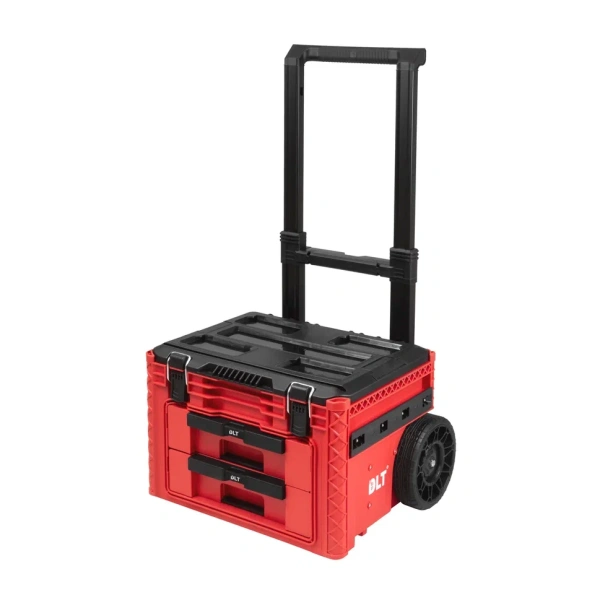 Кейс-тележка для инструментов №1 DLT RED PRO  с выдвижными отсеками 2+1 60х51х42см  4060
