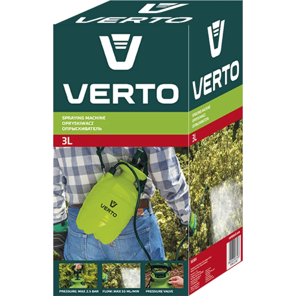 Опрыскиватель ручной VERTO  3л, с насосом шлангом  15G504 в Екатеринбурге