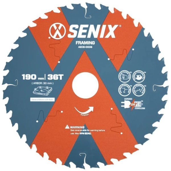 Диск пильный по дереву SENIX AECS-0006 190х30х36 в Екатеринбурге
