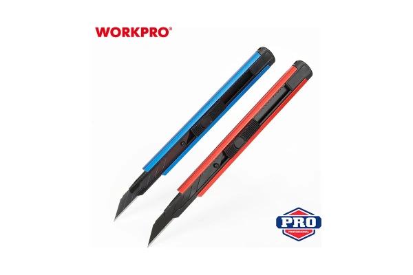 Нож с сегментным лезвием WORKPRO 9мм. с автофиксатором  WP212012 в Екатеринбурге 