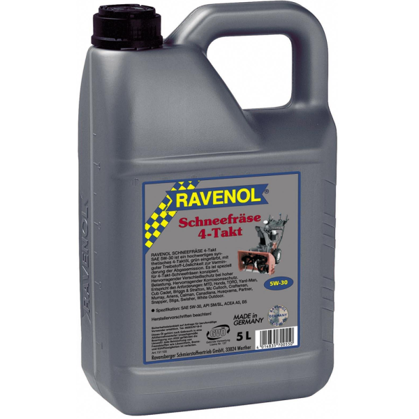 Масло для снегоуборочной техники Ravenol 4-х такт.двигателей  5литр SAE 5W30 в Екатеринбурге