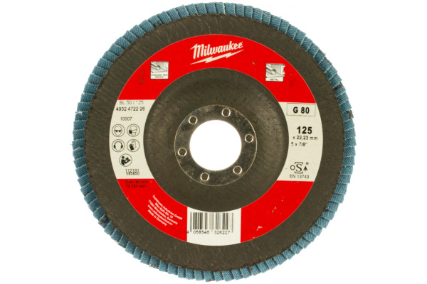 Лепестковый диск Milwaukee 125мм Zirconium P80 4932472226