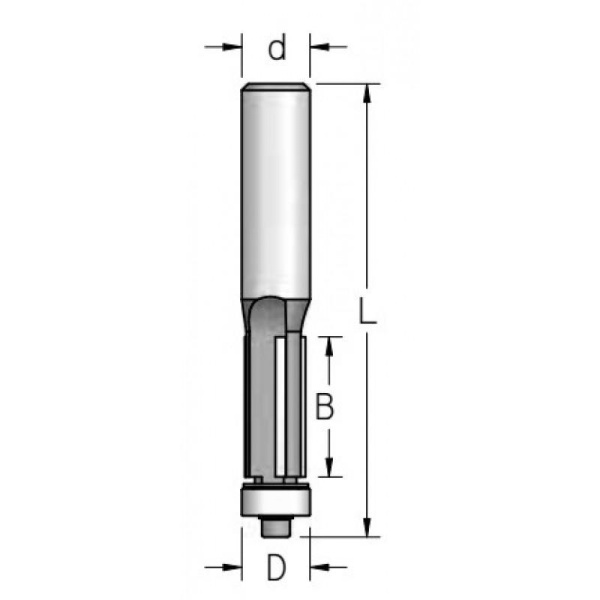 Фреза обгонная с ниж.подшипником WPW 12.7x25x65x6 Z2 F241273