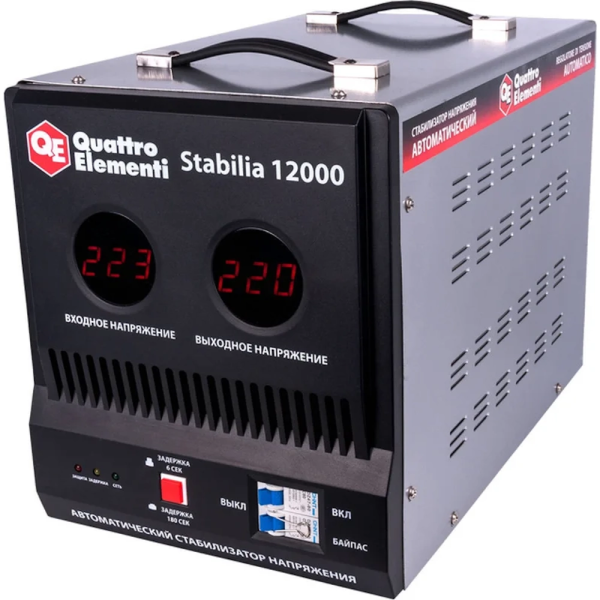 Стабилизатор напряжения Quattro Elementi Stabilia 12000 (12000ВА, 140-270В,байпас, 20,5кг)  772-111 в Екатеринбурге