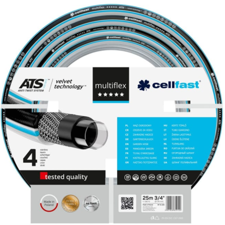 Садовый шланг Cellfast MULTIFLEX ATS VARIANT VT 3/4'' 4 слоя 25 м 13-220 в Екатеринбурге