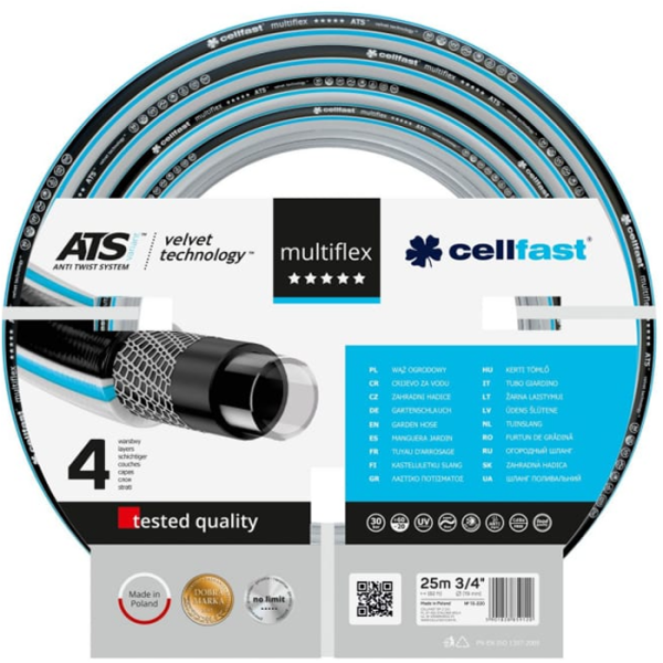 Садовый шланг Cellfast MULTIFLEX ATS VARIANT VT 3/4'' 4 слоя 25 м 13-220 в Екатеринбурге
