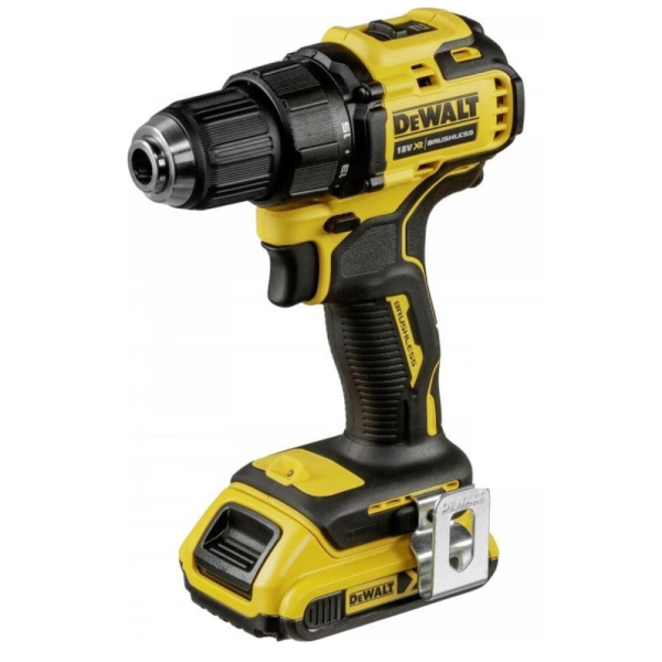 Аккумуляторная дрель-шуруповерт "DeWalt" DСD708D2T-QW (18В,Li-Ion, BL,2Ач, 2-х ск,450-1650об/мин,2акк)