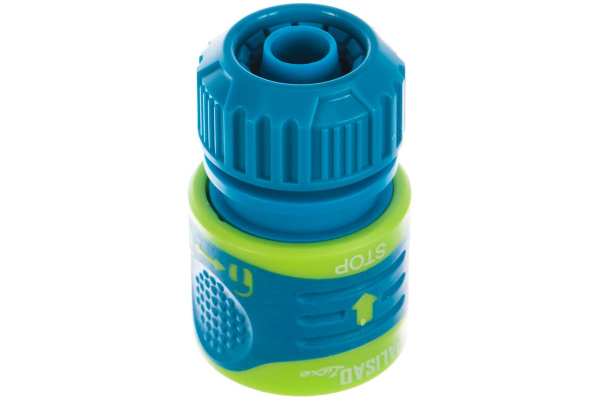 Соединитель для шланга Palisad LUXE 1/2", аквастоп, двухкомпонентный 66244