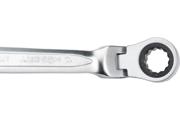 Ключ комбинированный HOEGERT  шарнирный с трещоткой 12 мм, 72T, сталь CrV HT1R052 в Екатеринбурге 