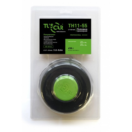 Головка триммерная TUSCAR TH11-55, Professional, набор адаптеров: гайка M12*1,75L; гайка M12*1,50L 102115513-1 в Екатеринбурге