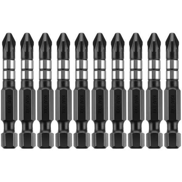 Набор бит ударных KRAFTOOL Impact Pro PZ2х50мм. 10шт.  26193-2-50-S10 в Екатеринбурге