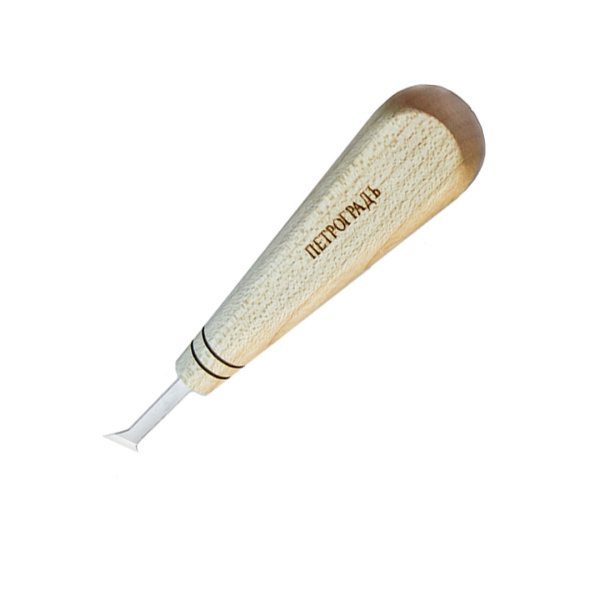 Штихель резчицкий ПЕТРОГРАДЪ Топорик №4 косая заточка РК 11мм.