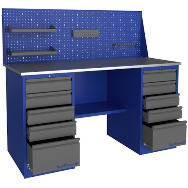 Верстак металлический с двумя тумбами ВЕРСТАКОФФ PROFFI 216 Д5 Д5