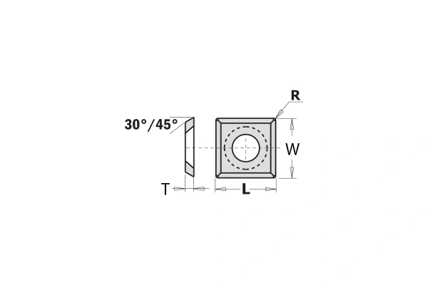 Нож твердосплавный CMT 12.0x12.0x1.5 KCR08 / CTK FC /  790.120.00