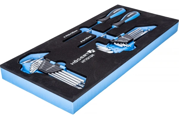 Набор отверток HOEGERT ключи HEX/TORX ложемент EVA  HT7G134 в Екатеринбурге 