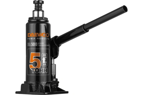 Домкрат бутылочный гидравлический  DAEWOO грузоподъемность 5 тонн, высота подхвата 200мм DBJ 5000 