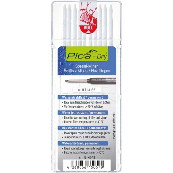 Набор грифилей для карандаша PICA Dry  10шт. 4043