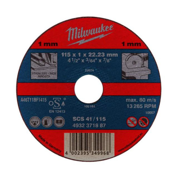 Отрезной диск Milwaukee SCS 41/125х1 PRO+