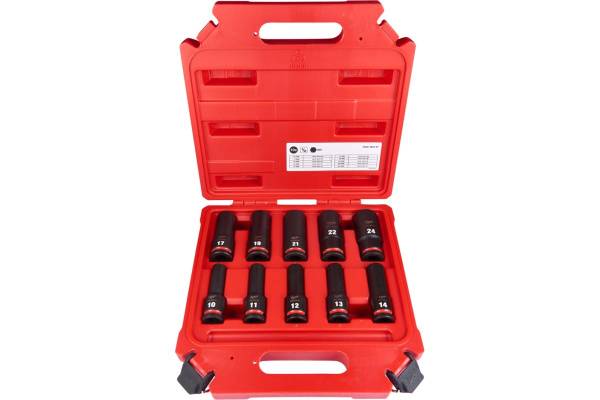 Набор головок  Milwaukee SHOCKWAVE1/2"  удлиненных  10ед. в кейсе 4932480457