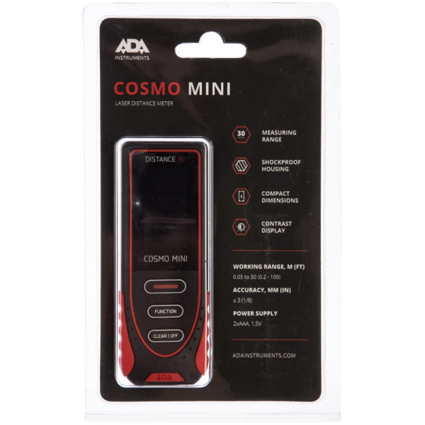 Дальномер лазерный ADA Cosmo MINI до 30метров, ±3,0мм.  А00410 в Екатеринбурге