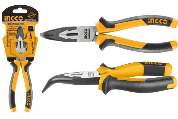 Тонкогубцы изогнутые  INGCO INDUSTRIAL 160 мм HBNP28168