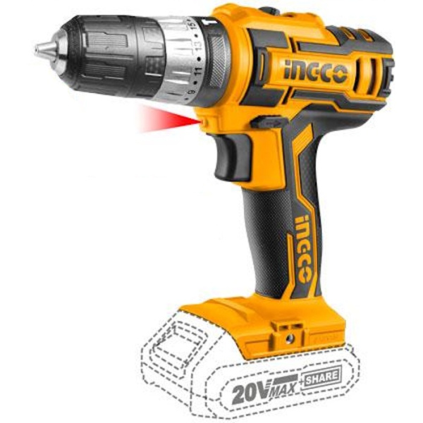 Аккумуляторная ударная дрель INGCO