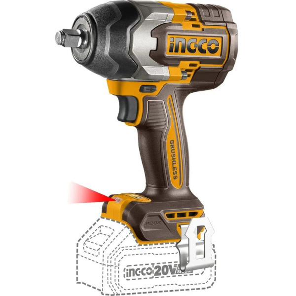 Аккумуляторный ударный гайковерт 20В Li-ion, б/щ 850 Нм INGCO CIWLI20851 INDUSTRIAL