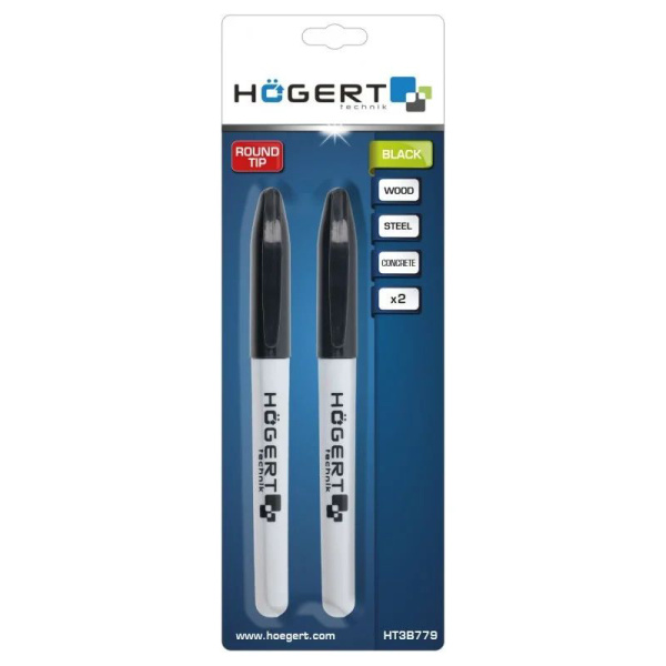 Маркер перманентный HOEGERT TECHNIK черные, 2 шт. в упаковке HT3B779 в Екатеринбурге 