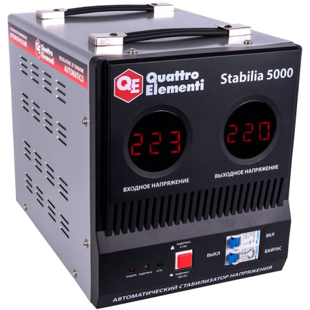 Стабилизатор напряжения Quattro Elementi Stabilia 5000 (5000ВА, 140-270В,байпас, 9,9кг)  772-081 в Екатеринбурге