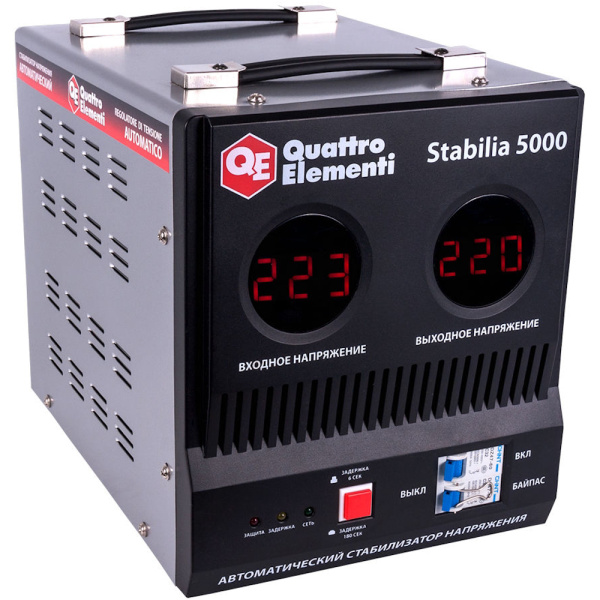 Стабилизатор напряжения Quattro Elementi Stabilia 5000 (5000ВА, 140-270В,байпас, 9,9кг)  772-081 в Екатеринбурге