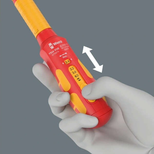 Отвёртка динамометрическая WERA 7516 Safe-Torque VDE Kraftform , 2.4 / 2.8 / 3.2 / 3.6 / 4.0 Нм WE-075876 в Екатеринбурге 