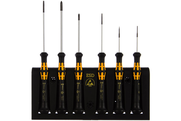 Набор отвёрток антистатических прецизионных + подставка WERA A/6 ESD Kraftform Micro 6 предметов WE-030170 в Екатеринбурге 