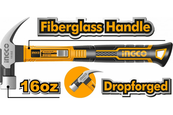 Молоток-гвоздодер INGCO INDUSTRIAL 450 g  HCHD0166  в Екатеринбурге 
