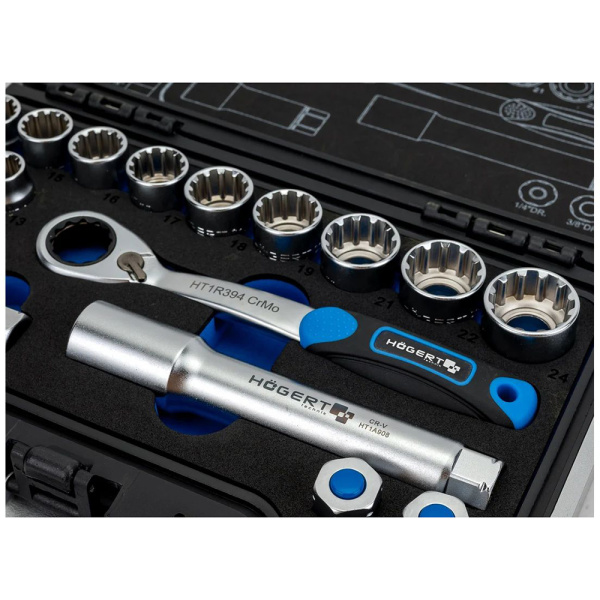 Набор инструментов HOEGERT 1/4″ 3/8″ 18пр.  HT1R478 в Екатеринбурге 