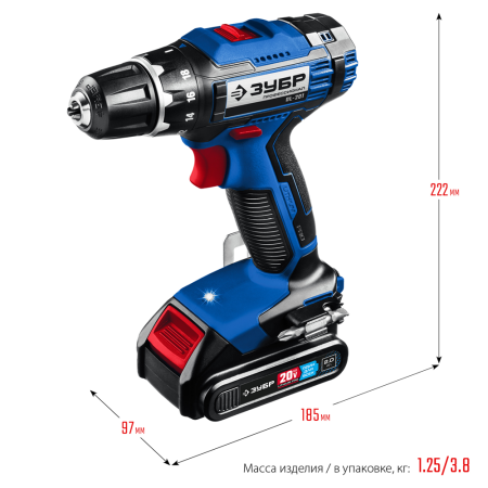 Дрель-шуруповерт аккумуляторный ЗУБР DL-201-22 в Екатеринбурге
