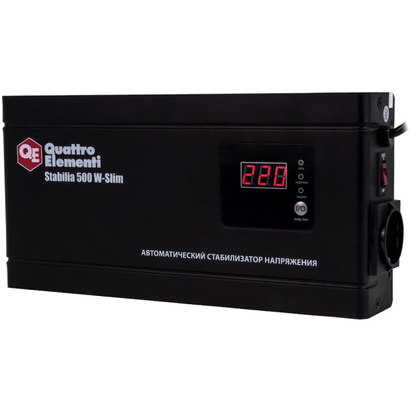 Стабилизатор напряжения Quattro Elementi Stabilia 500W-Slim (500 BA, 140-270 B, 2.3кг) настенный  772-555 в Екатеринбурге