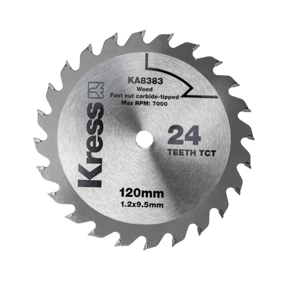 Диск твердосплавный по дереву KRESS 24T TCT 120х1,2х9,5 мм KA8383