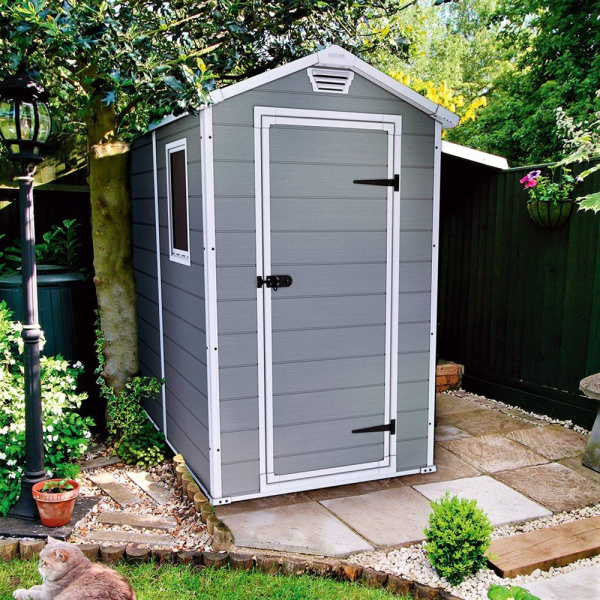 Блок хозяйственный из ПВХ "Keter" Манор 4х6 серый 130х192х198см 48кг  17197126 в Екатеринбурге