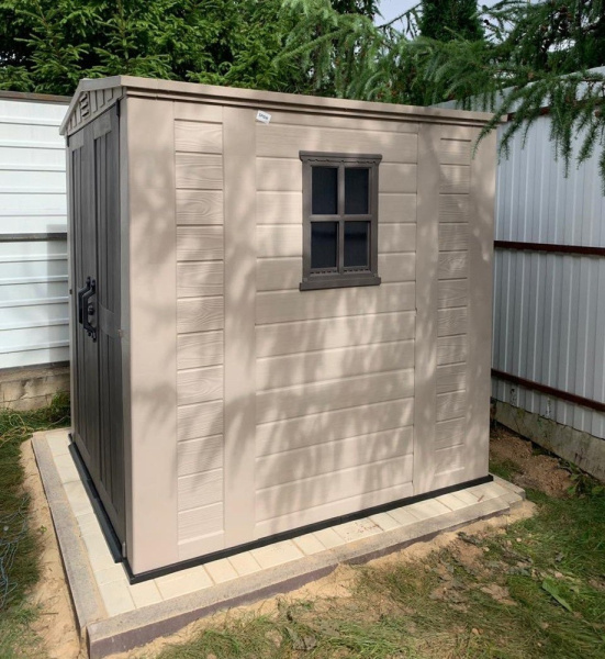 Блок хозяйственный из ПВХ "Keter" Фактор 6х6 бежевый 178x195,5x208см 80кг  17197898 в Екатеринбурге